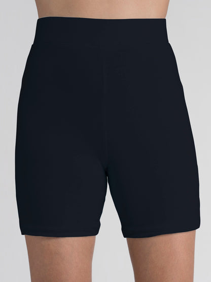 Cotton Knitted A Line Dress - Black