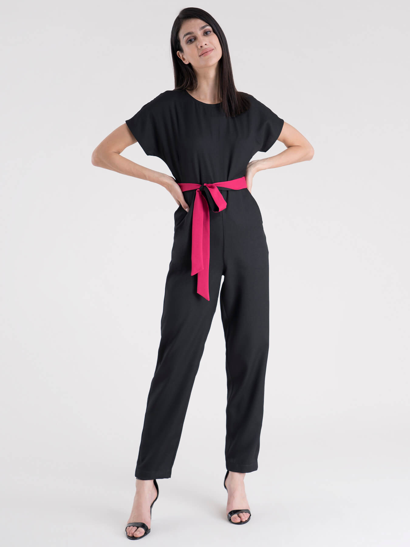 Drop Shoulder Jumpsuit - Black