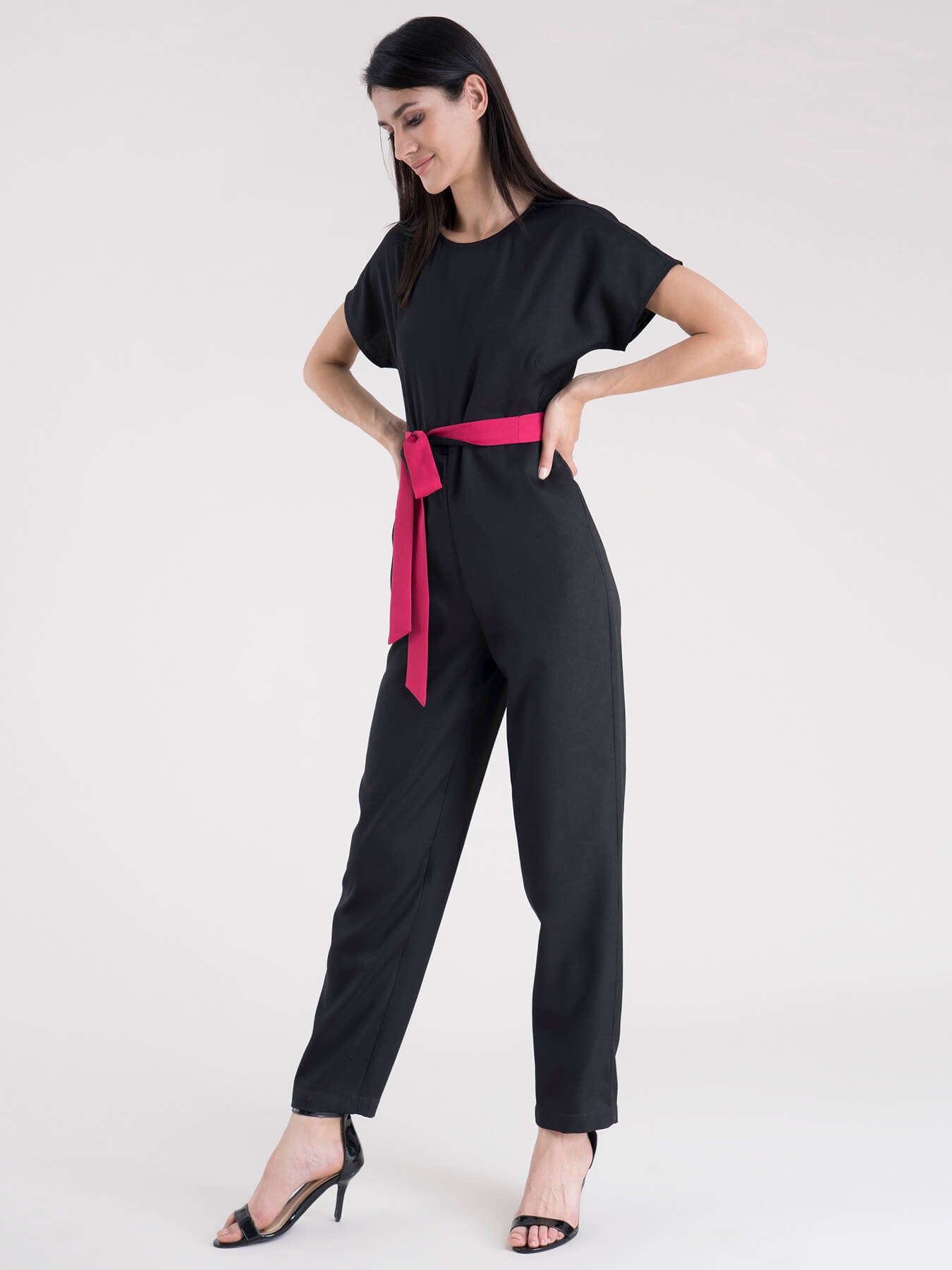 Drop Shoulder Jumpsuit - Black