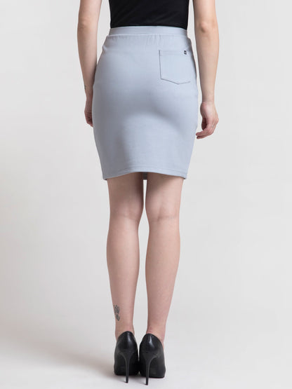 Elasticated Pencil LivIn Skirt - Grey