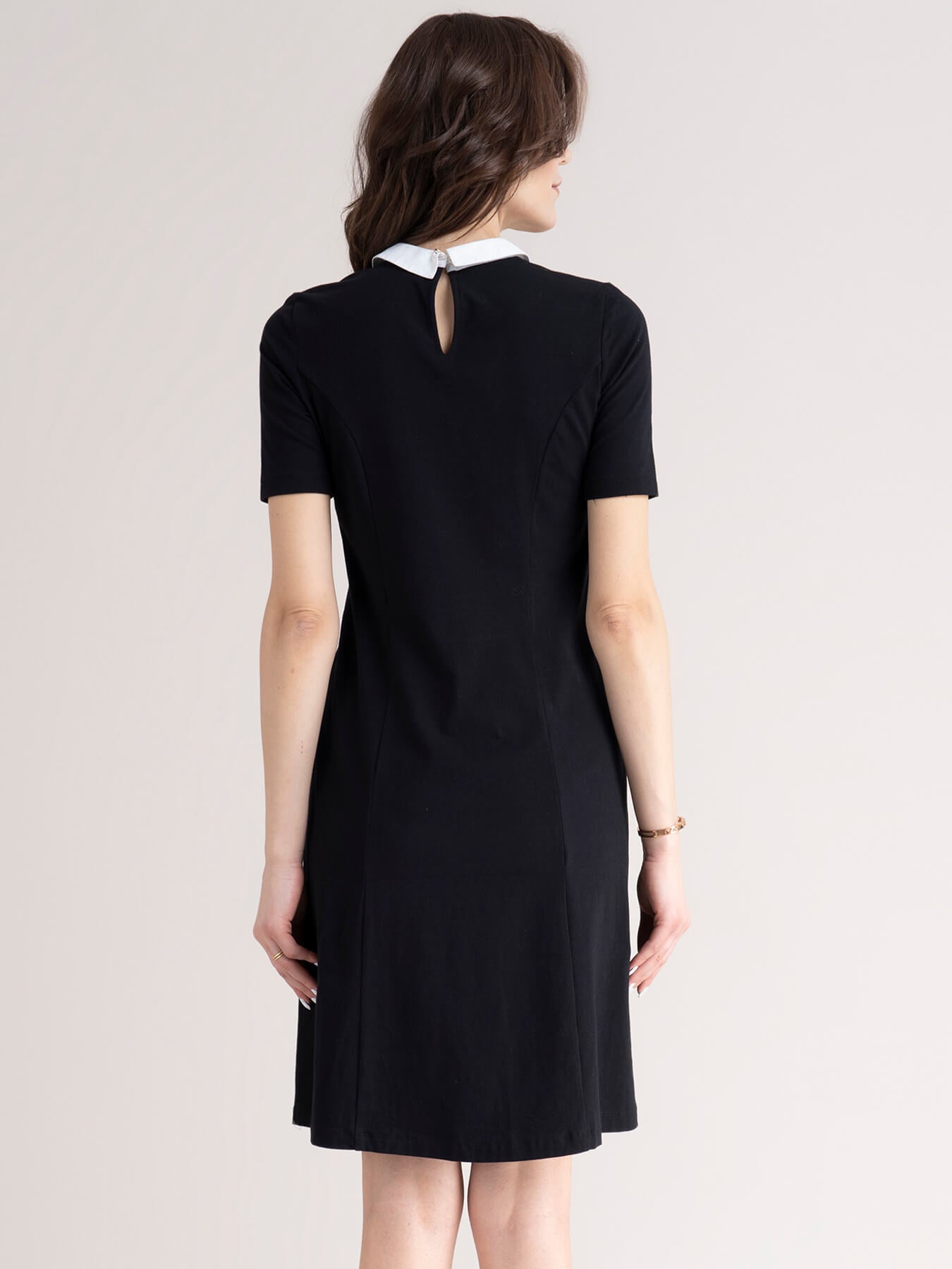 Peterpan Collar Dress - Black