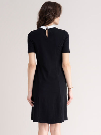 Peterpan Collar Dress - Black