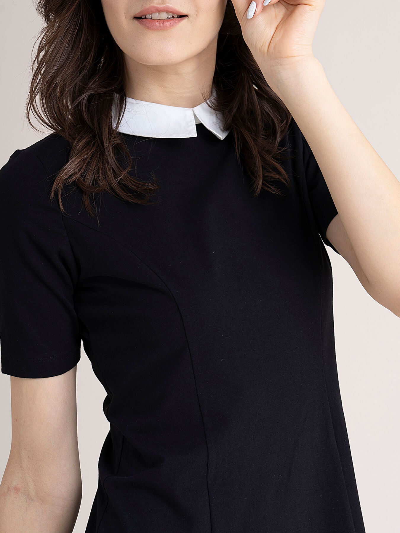 Peterpan Collar Dress - Black