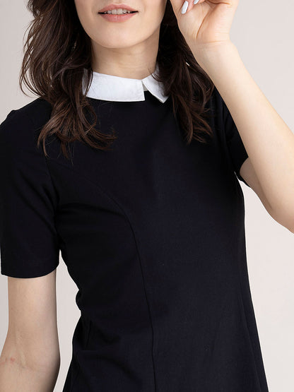 Peterpan Collar Dress - Black