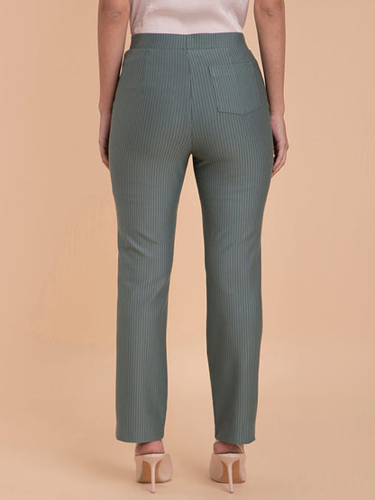 Striped LivIn Bootcut Pants - Sap Green