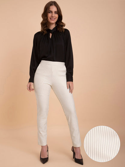 Striped LivIn Straight Pants - Off-White