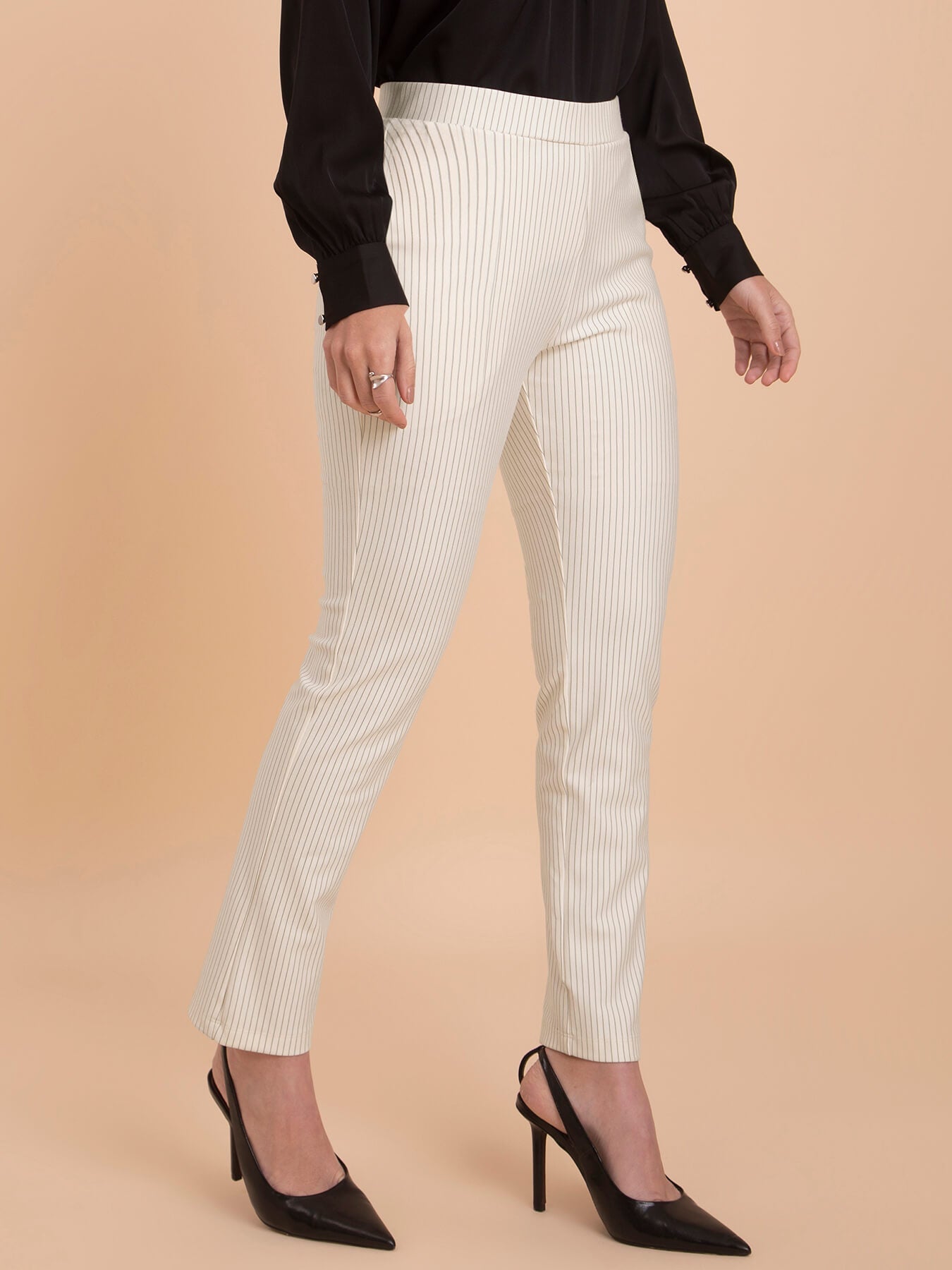 Striped LivIn Straight Pants - Off-White