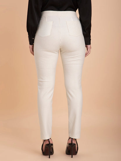 Striped LivIn Straight Pants - Off-White