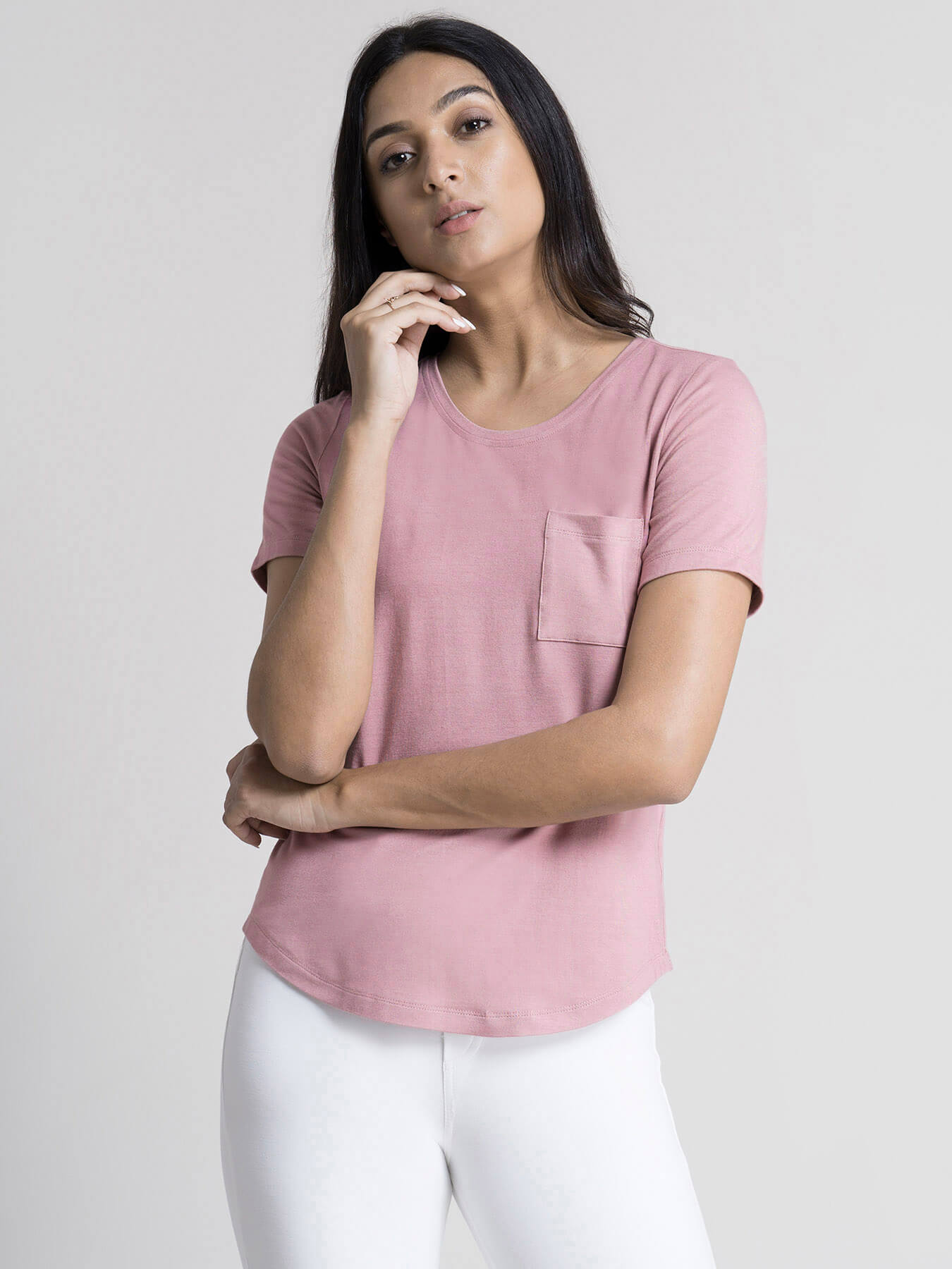 Round Neck T-shirt - Pink