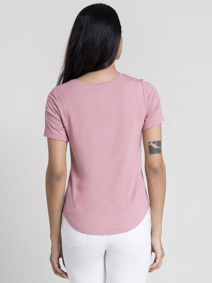 Round Neck T-shirt - Pink