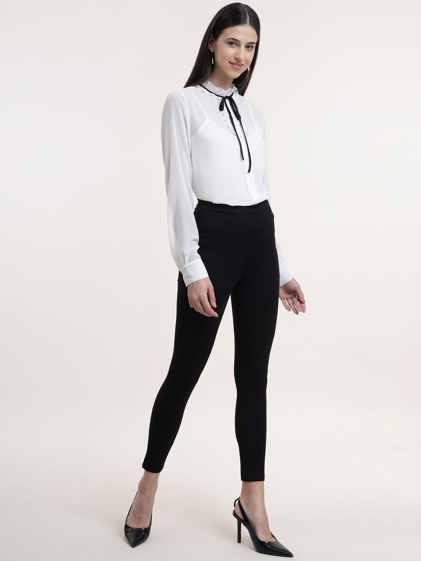 Georgette Tie-Up Detail Shirt - White