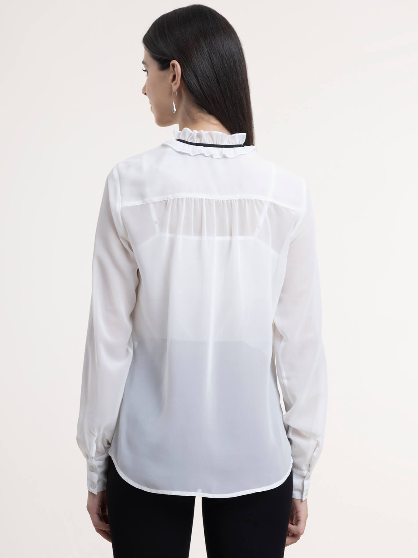 Georgette Tie-Up Detail Shirt - White