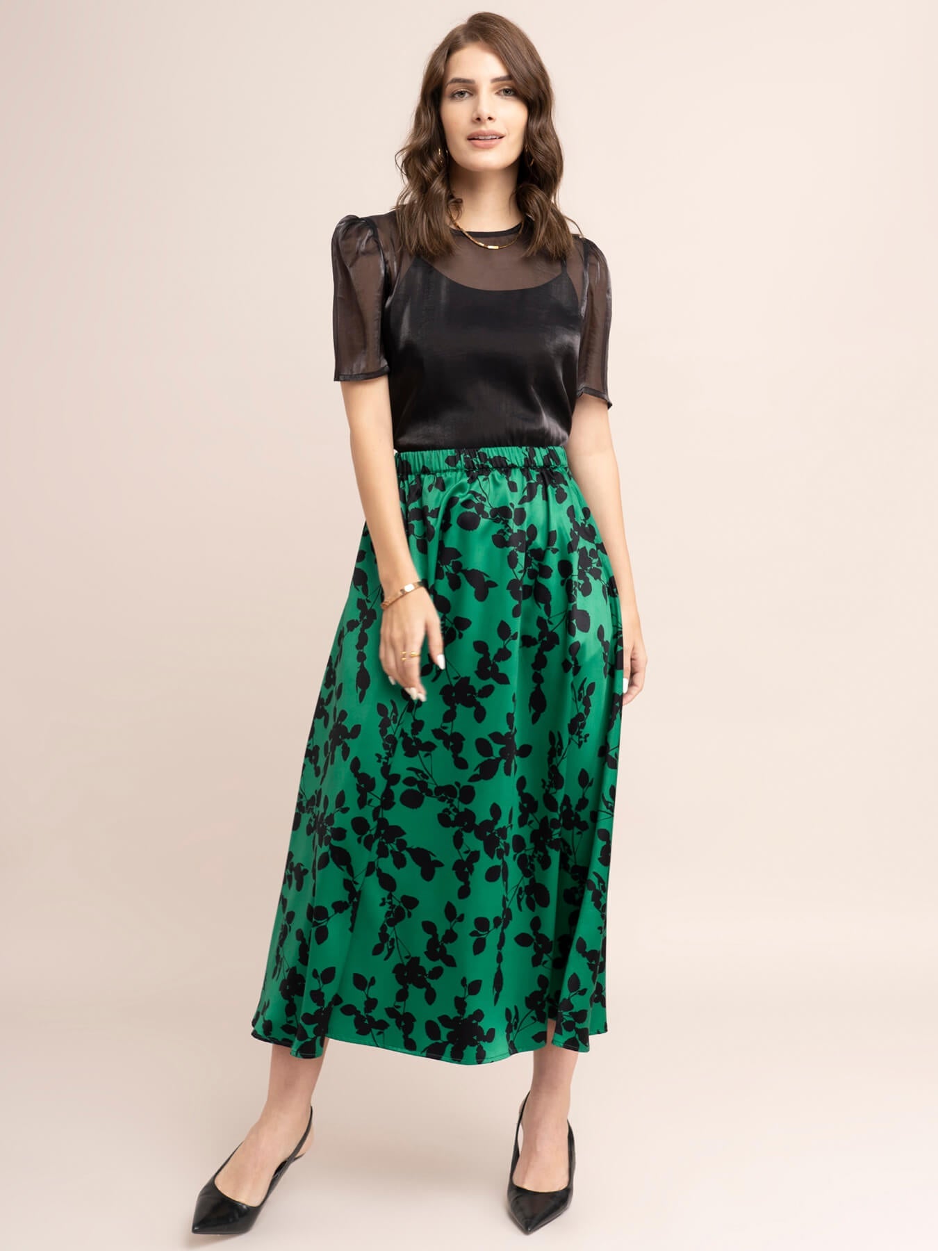 Floral Printed A-Line Skirt