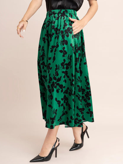 Floral Printed A-Line Skirt