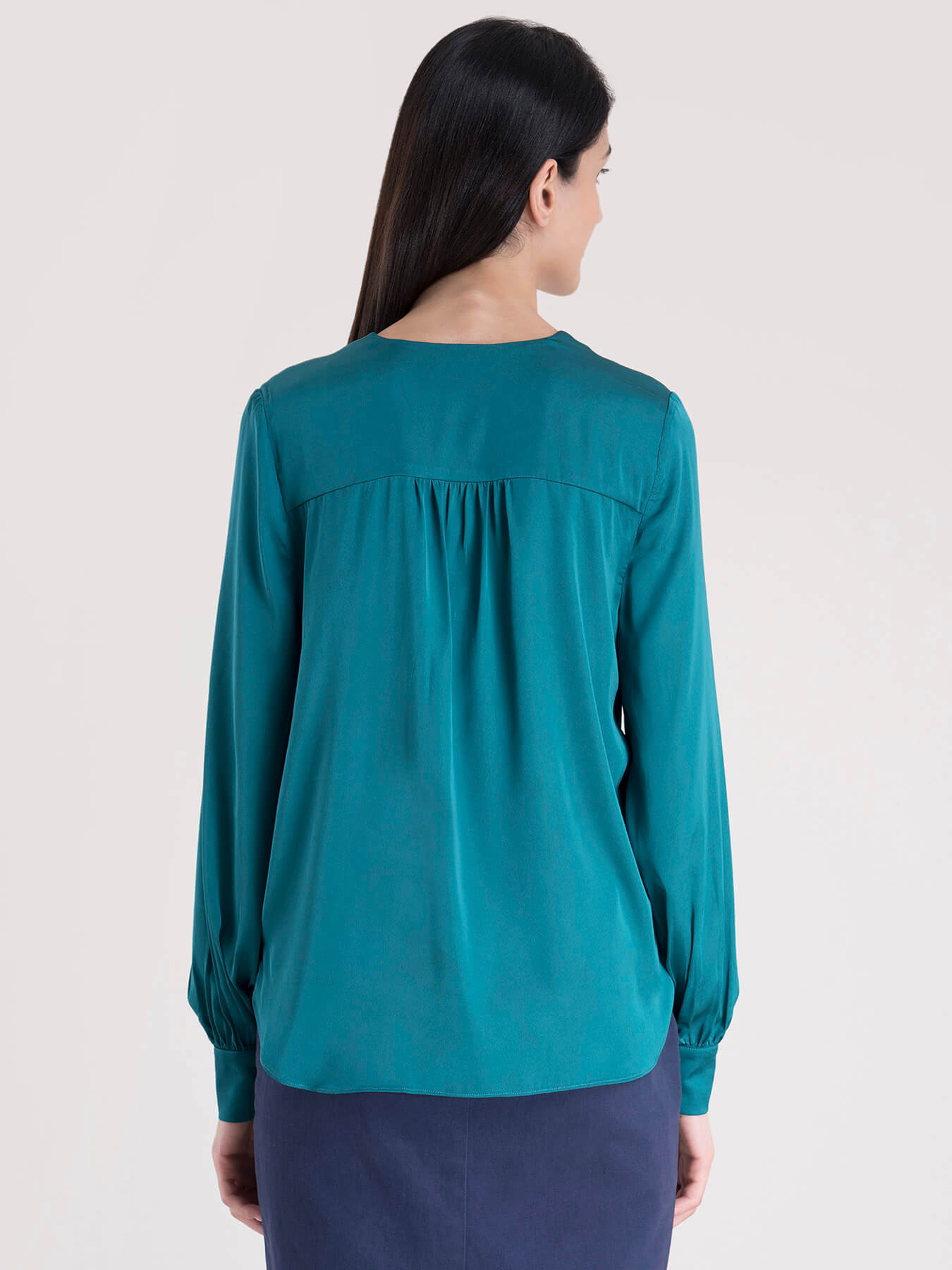 Wrap V - Neck Top - Green