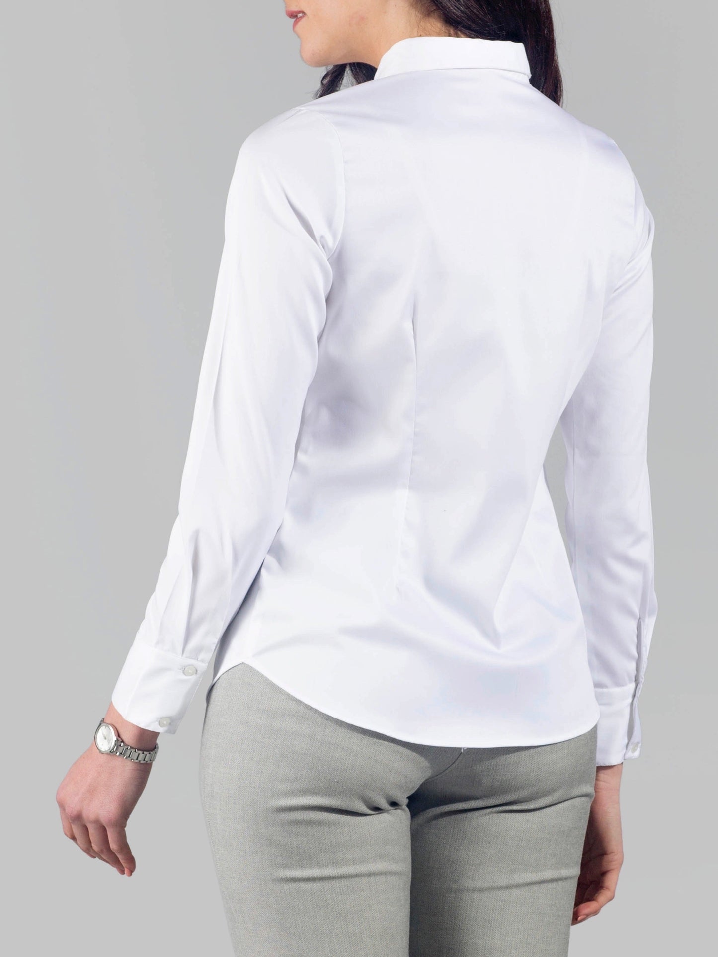 Club Collar Ruffle Placket Shirt - White