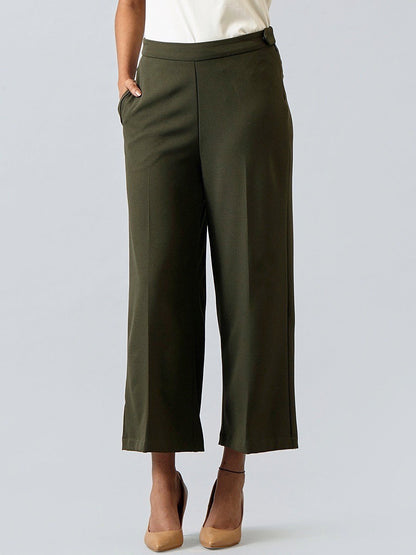 Wide Leg Culottes - Seaweed Green