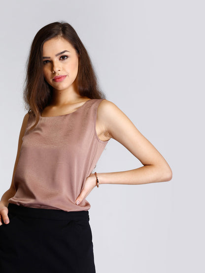 Two Way Satin Camisole - Brown