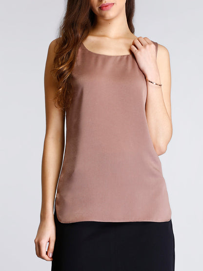 Two Way Satin Camisole - Brown