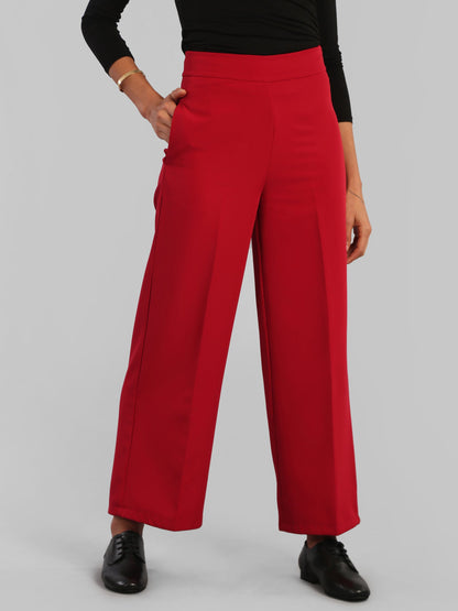 Wide Leg Pants - Red