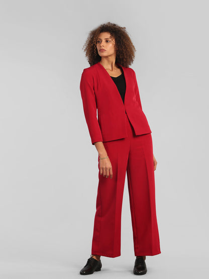 Wide Leg Pants - Red