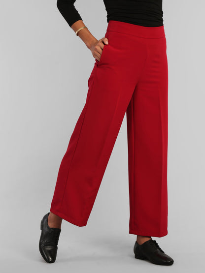 Wide Leg Pants - Red