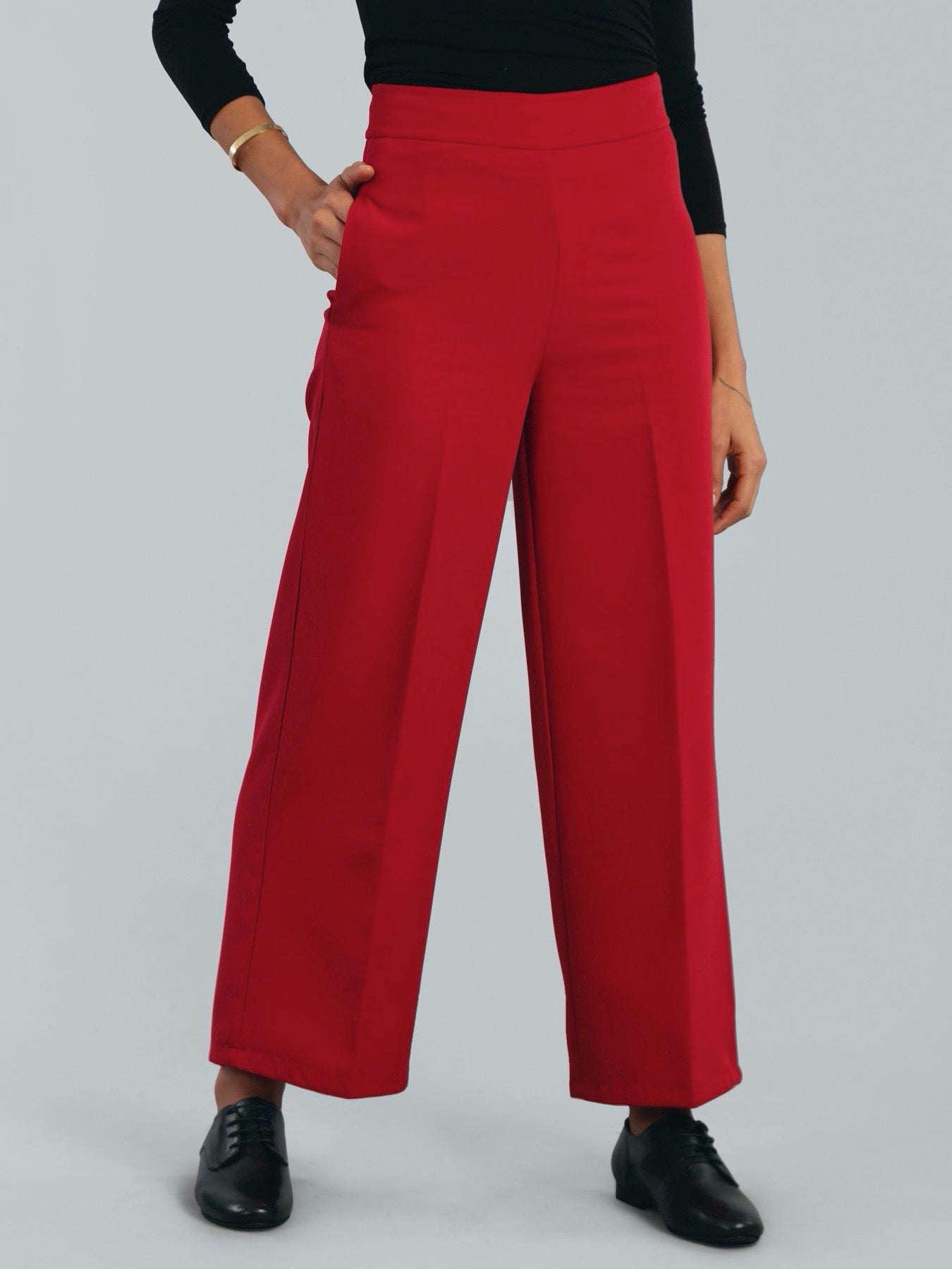 Wide Leg Pants - Red