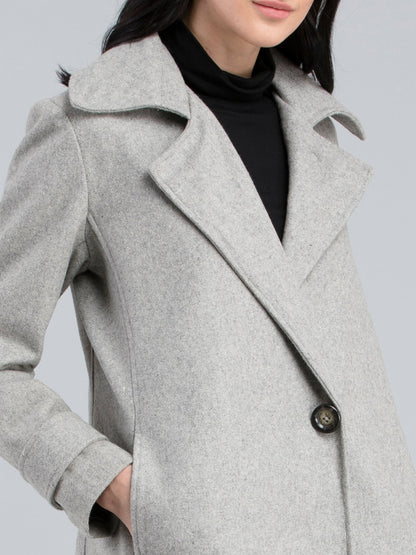 Woolen Felt Overcoat - Grey