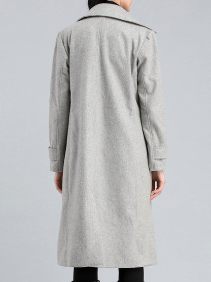 Woolen Felt Overcoat - Grey
